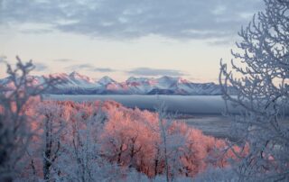 Autumn view of the mountains near Anchorage, a reminder to book a well-woman exam before year end