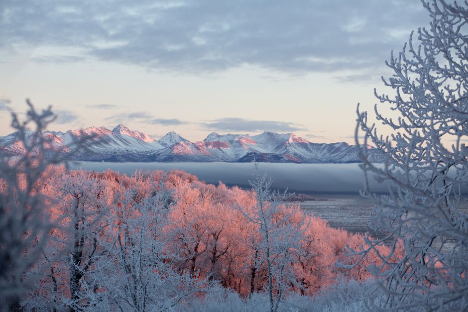 Autumn view of the mountains near Anchorage, a reminder to book a well-woman exam before year end